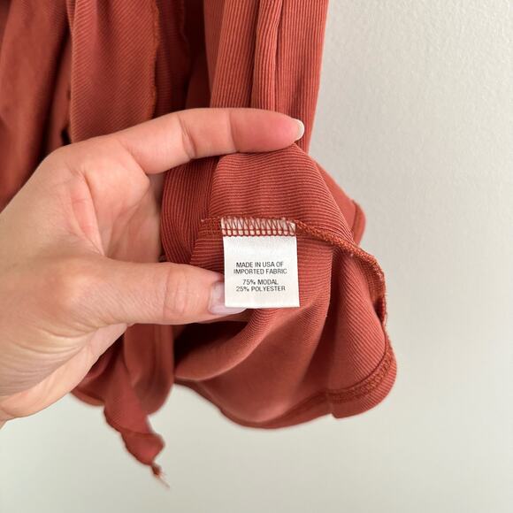 DREW Anthropologie Twist Front Tie Sleeveless Mini Wrap Dress Rust S - Picture 6 of 7